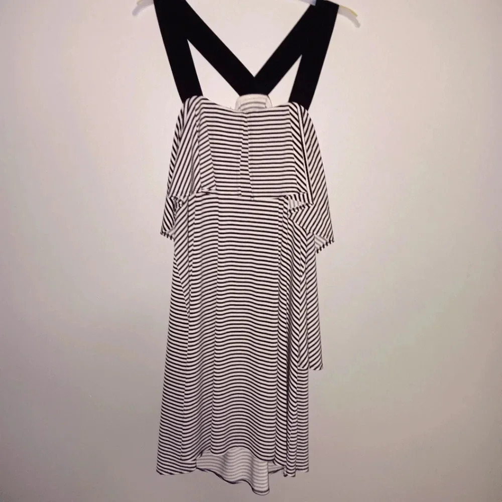 Lane Bryant women's dress size 18/20 stripped black and white ruffle tie… - Picture 3 of 7